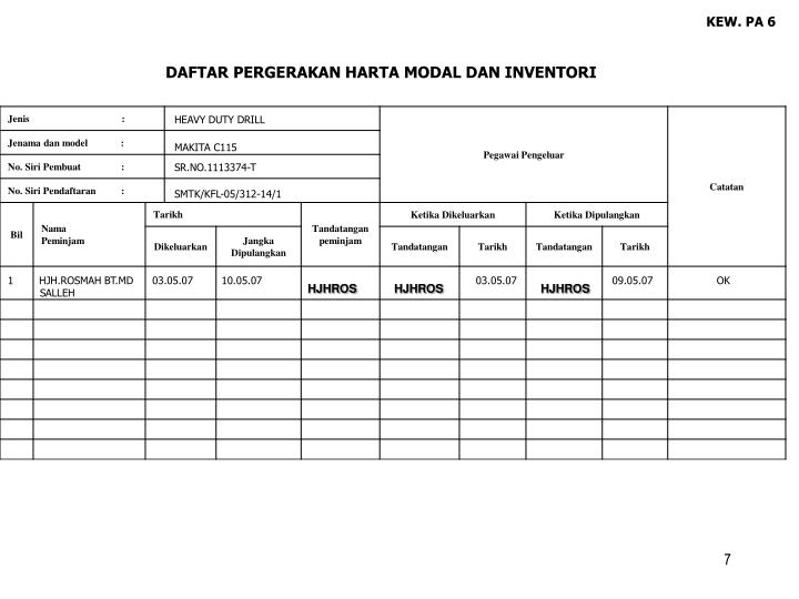 ppt kew pa 1 borang laporan penerimaan aset alih ppt kew pa 1 borang laporan penerimaan aset alih