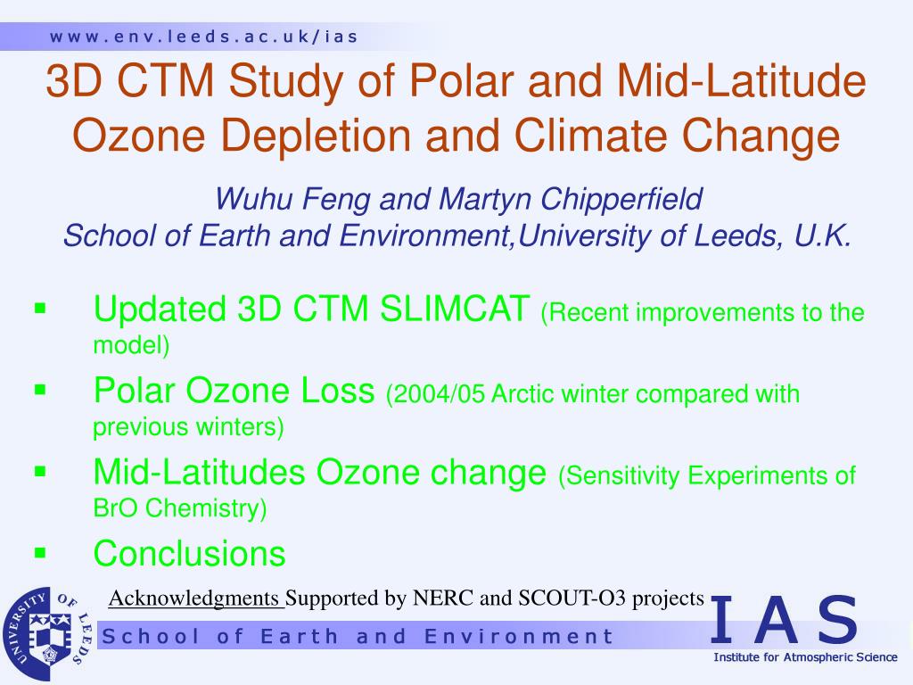 ppt 3d ctm study of polar and mid latitude ozone depletion and