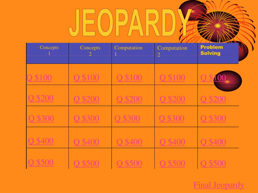 PPT Final JEOPARDY PowerPoint Presentation, free download ID3405444