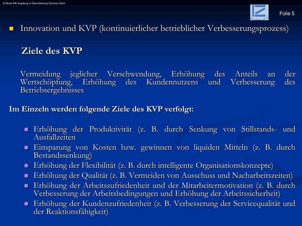 Ppt Innovation Und Kvp Kontinuierlicher Betrieblicher