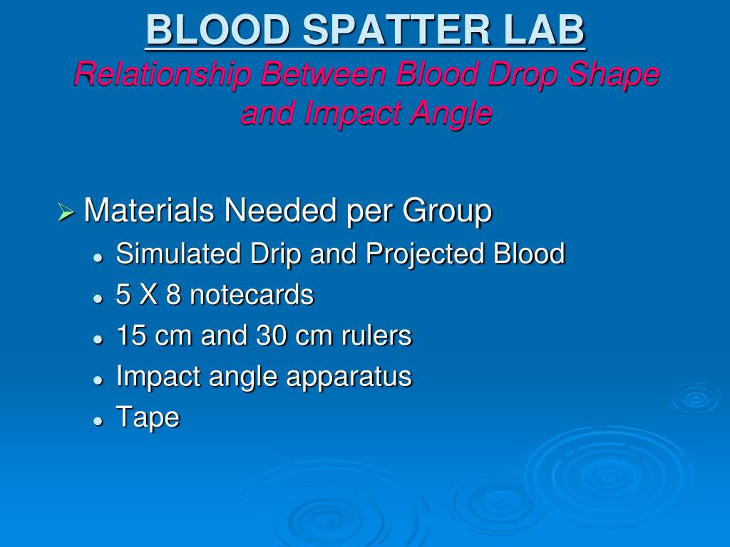 Angle Of Impact Blood Spatter Worksheet