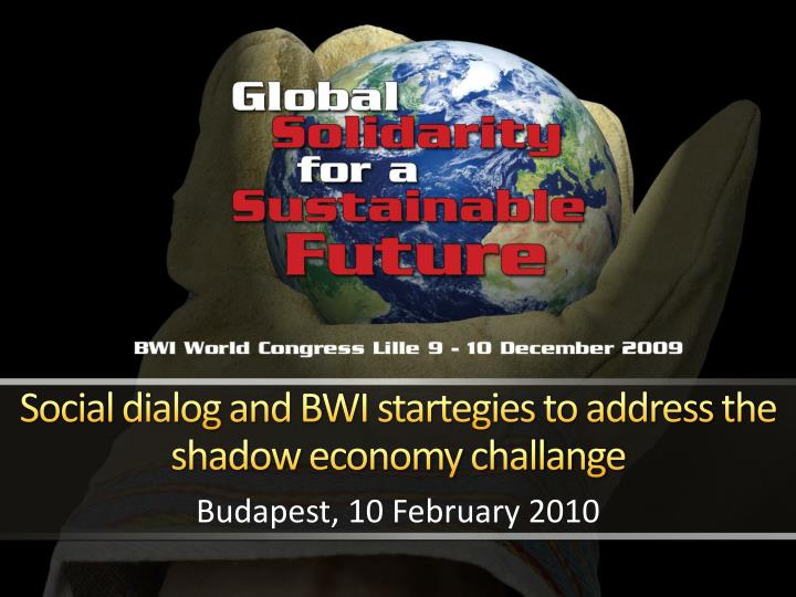 social dialog and bwi startegies to address the shadow economy challange n.