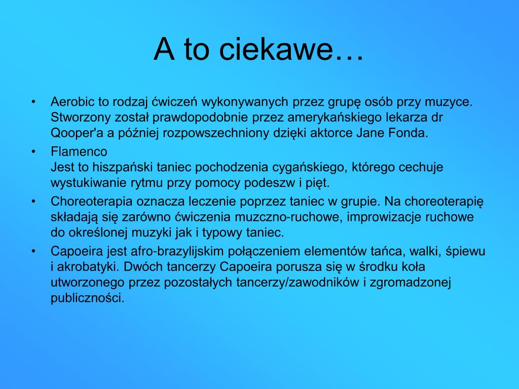 Ppt Taniec I Jego Zastosowania Powerpoint Presentation Free Download Id3406533 3409