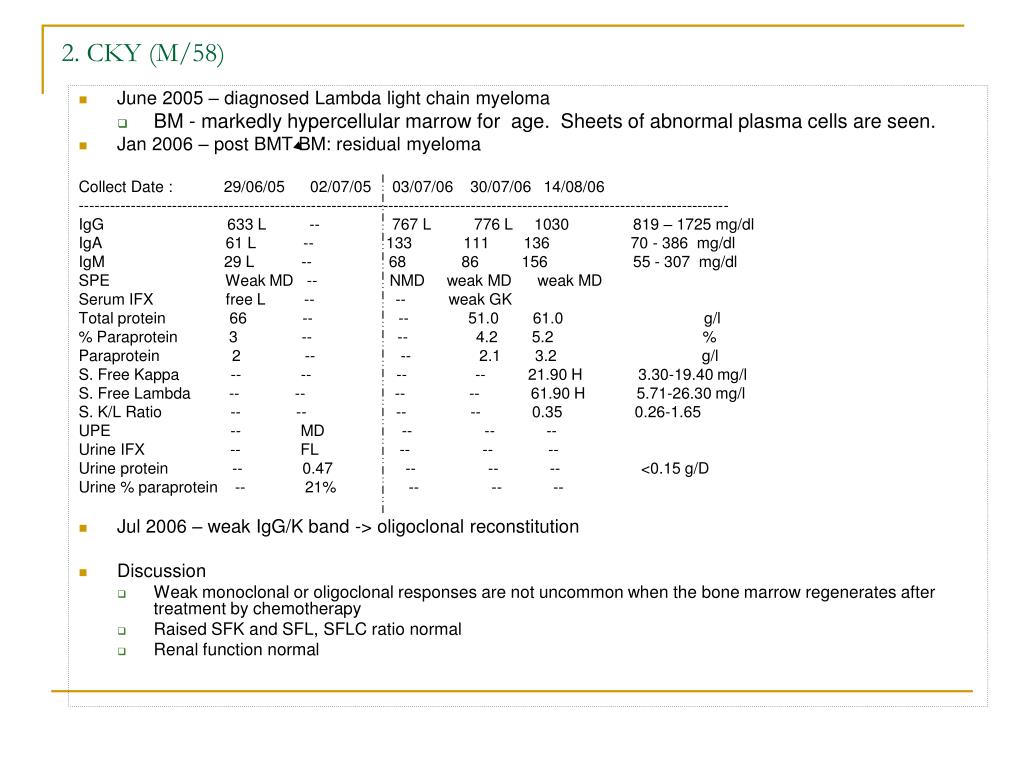 PPT - Clinical interpretation of Serum Free Light Chain assays PowerPoint  Presentation - ID:3408086