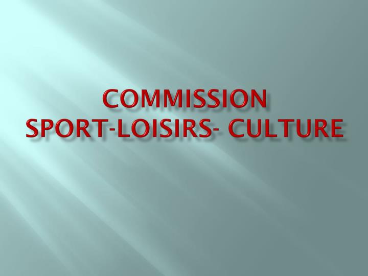 Résultat de recherche d'images pour "commission des sports et loisirs"