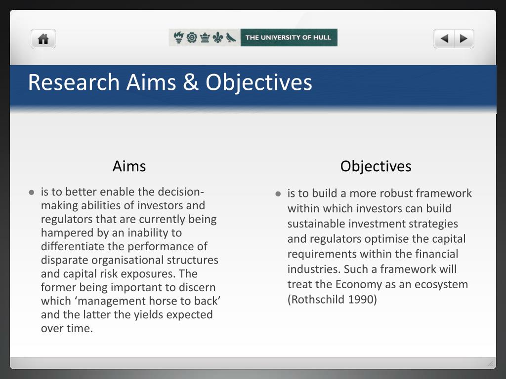 aims and objectives for research proposal