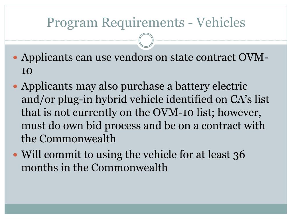 PPT Massachusetts Electric Vehicle Incentive Program PowerPoint