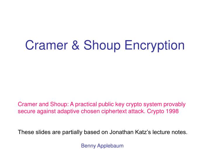 cramer shoup encryption n.