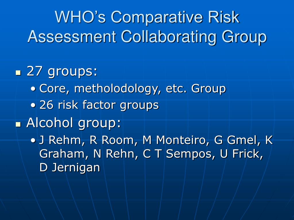 Comparative Risk Assessment PPT - David Jernigan Center on Alcohol Marketing and Youth Georgetown ...