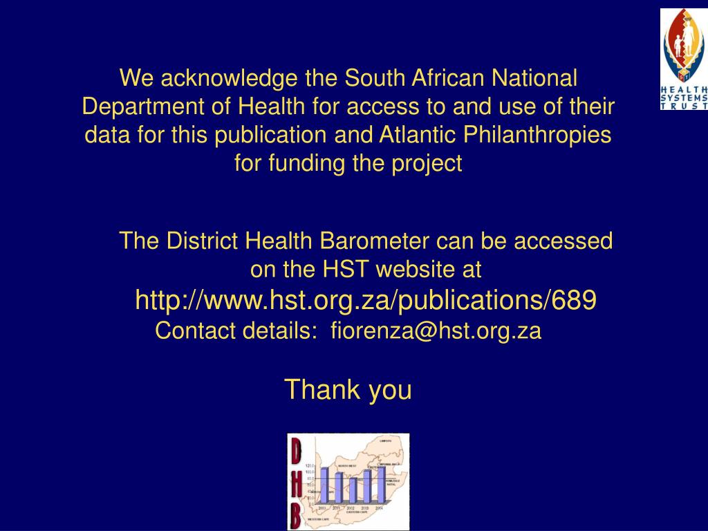 PPT South Africa’s District Health Barometer PowerPoint Presentation
