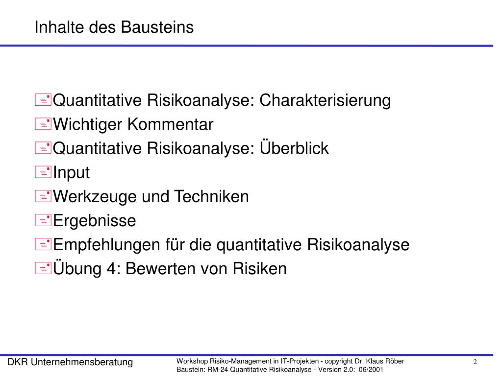 PPT - Baustein RM-24: Quantitative Risikoanalyse PowerPoint Presentation -  ID:3414915