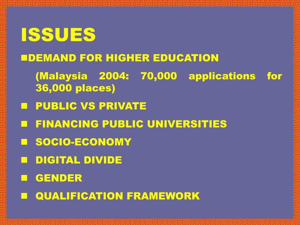 PPT - Public & Private Universities in Malaysia (Governance, Funding ...