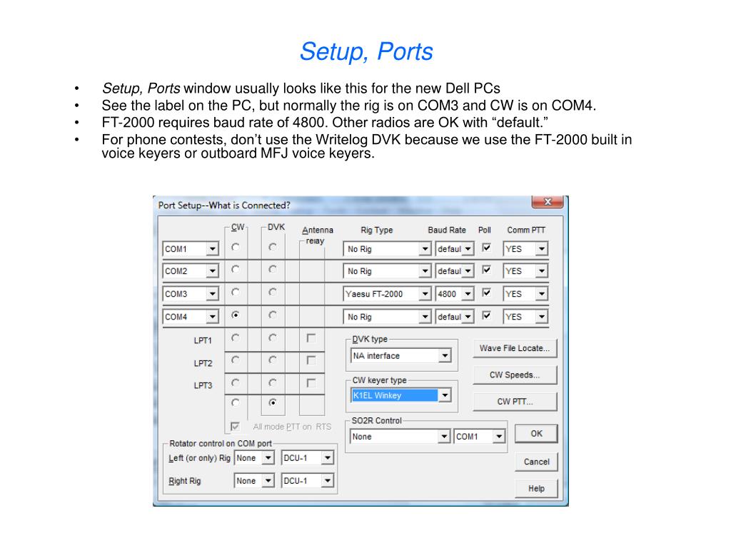 Computer Setup Log PPT - Setting up Writelog Networking for Contests at PJ2T PowerPoint ...