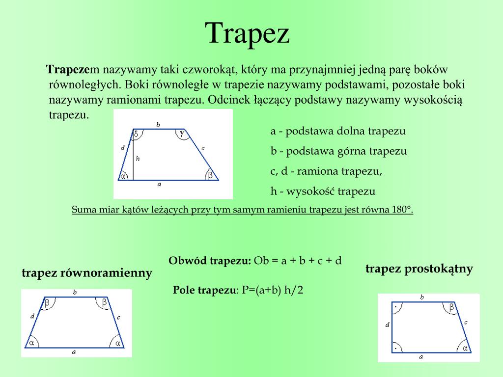 Czy Każdy Czworokąt Jest Trapezem PPT - Figury geometryczne PowerPoint Presentation, free download - ID