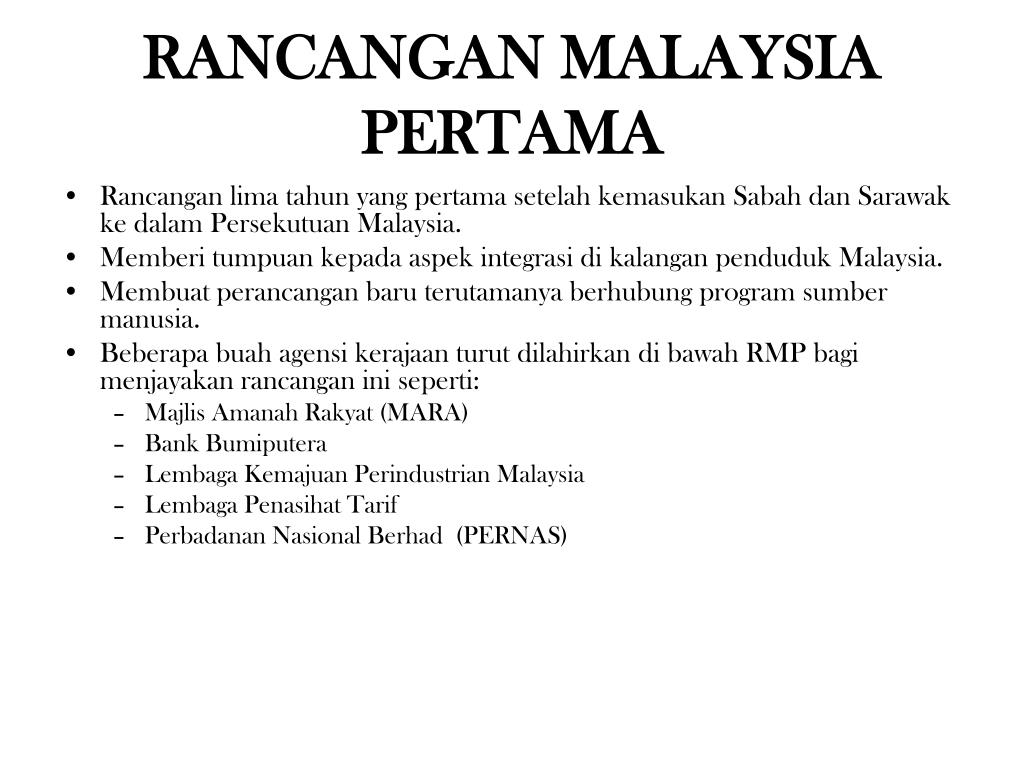 Rancangan malaysia pertama
