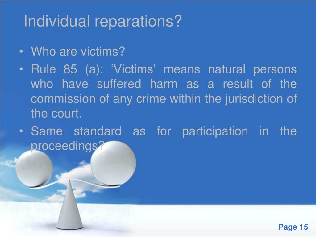 PPT - Victim participation and t he Right to Reparations at the ICC Dr ...