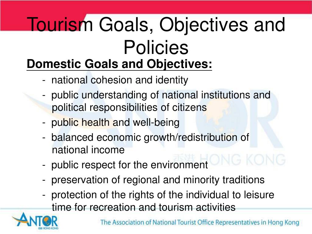 department of tourism objectives