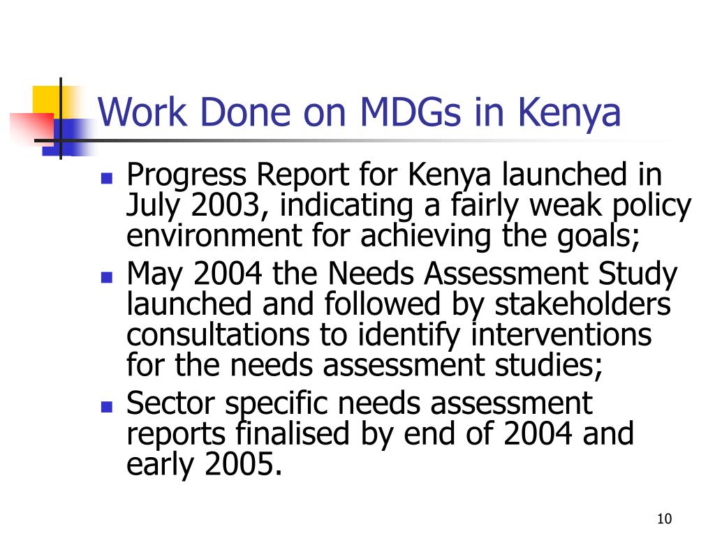 PPT ACHIEVING THE MILLENNIUM DEVELOPMENT GOALS IN KENYA PowerPoint