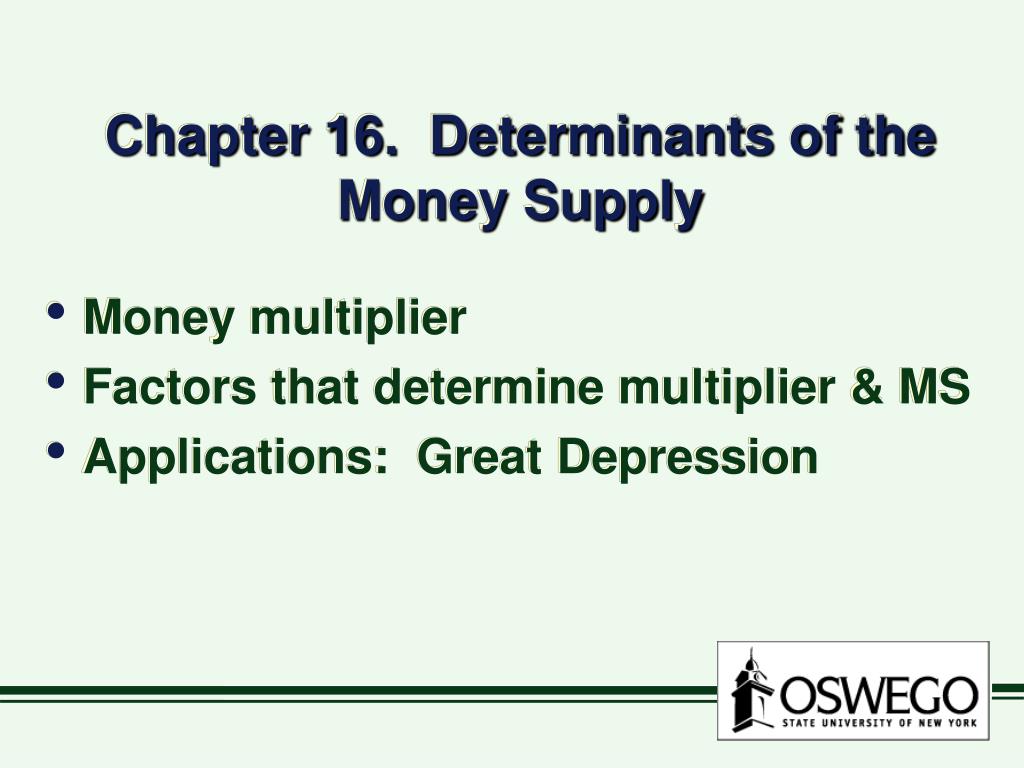 PPT Chapter 16. Determinants of the Money Supply