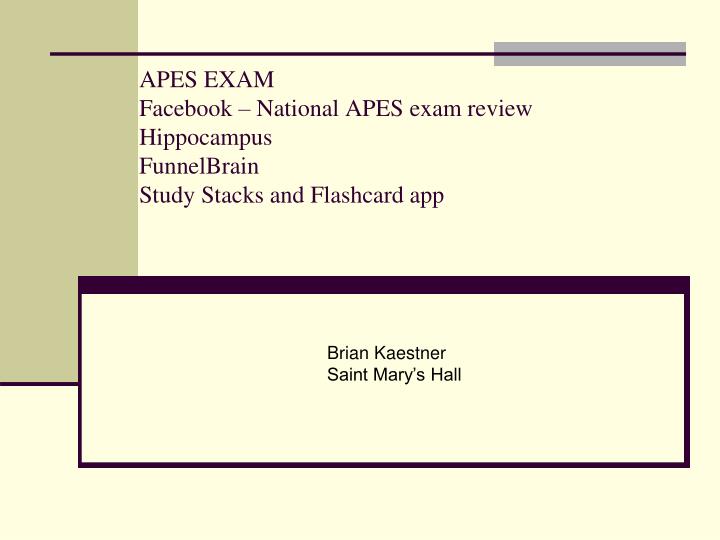 PPT Brian Kaestner Saint Mary’s Hall PowerPoint Presentation, free
