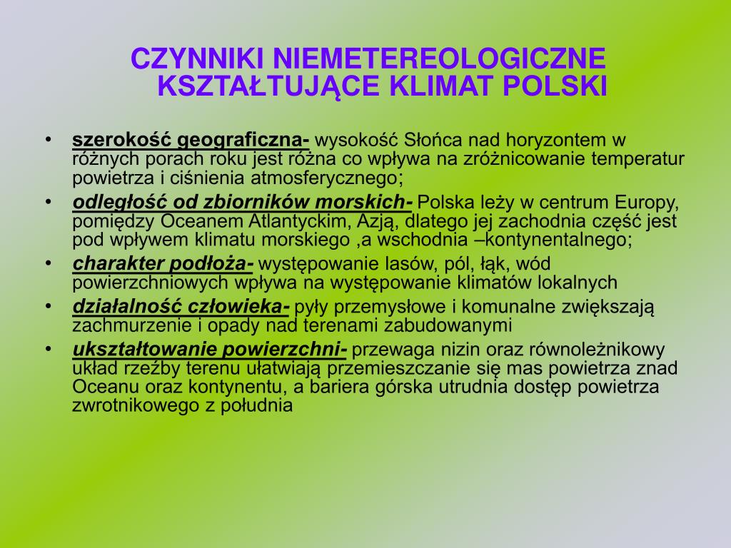 Uzupełnij Schemat Nazwami Czynników Kształtujących Klimat Polski PPT - KLIMAT POLSKI PowerPoint Presentation, free download - ID:3427163