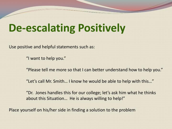 PPT - Using Verbal De-Escalation in the Workplace PowerPoint ...