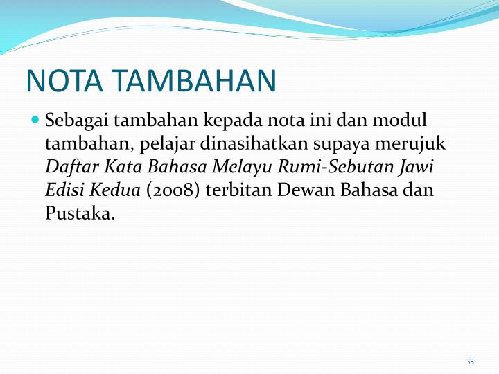 PPT BBM3402 SISTEM TULISAN JAWI PowerPoint Presentation 