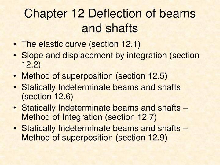 Ppt Chapter 12 Deflection Of Beams And Shafts Powerpoint