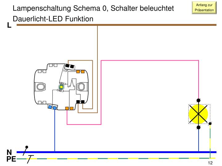 PPT - Lampenschaltungen mit Schalter und Taster beleuchtet ...