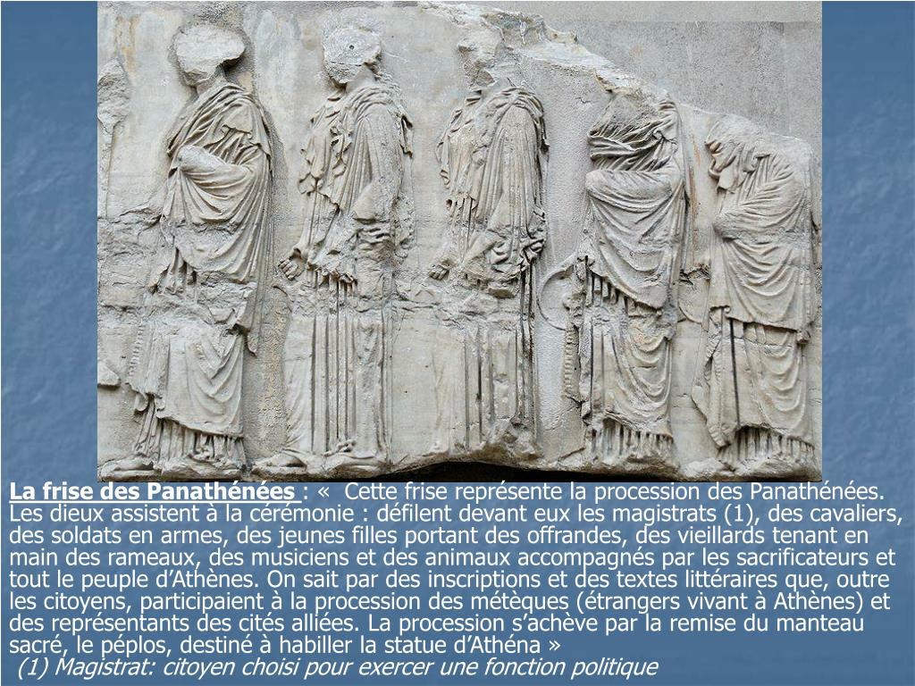 PPT - QUE NOUS APPREND LA FRISE DES PANATHENEES SUR LES HABITANTS DE LA
