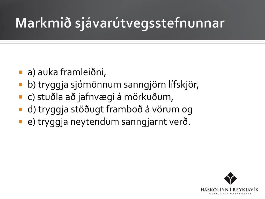 PPT - HÁSKÓLINN Í REYKJAVÍK PowerPoint Presentation, free download - ID ...