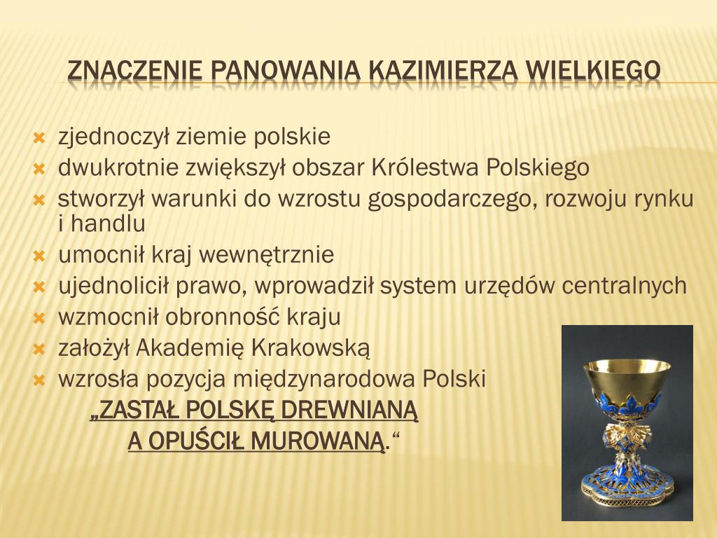 Reformy Kazimierza Wielkiego W Punktach PPT - KAZIMIERZ WIELKI (1333 – 1370) PowerPoint Presentation, free