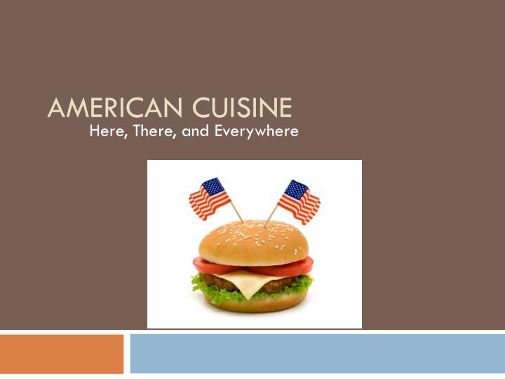 American cuisine презентация