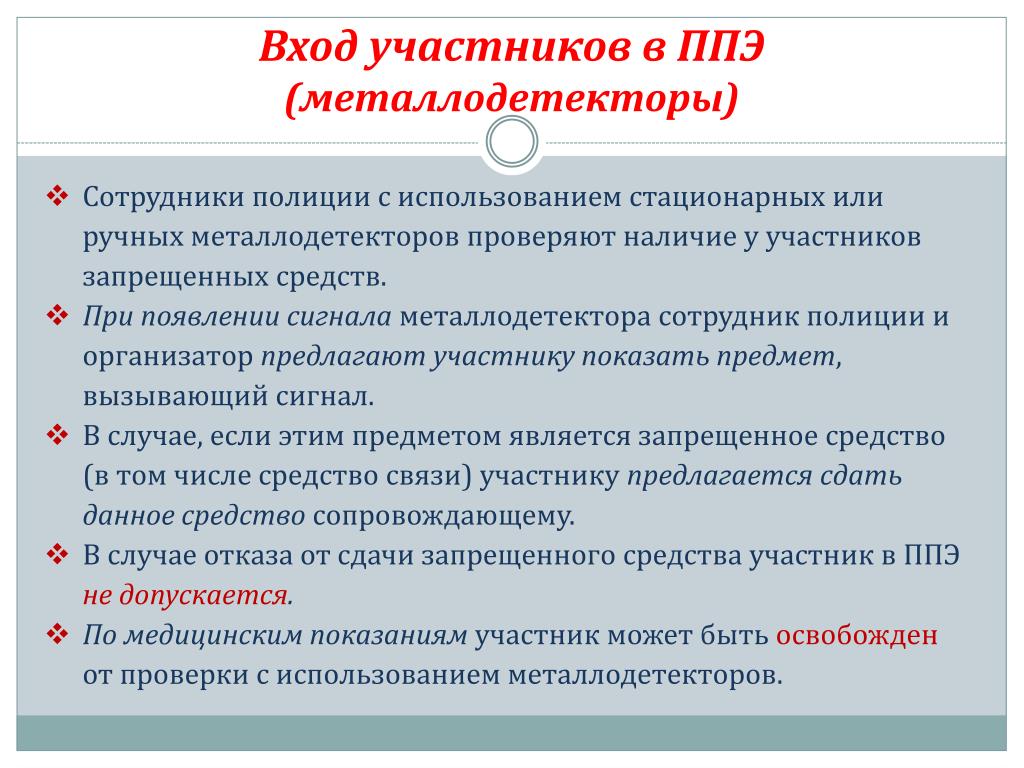 Войти участник. Вход участников в ППЭ. Отказа от участия в ППЭ. Отказа от участия сотрудника в ППЭ. При входе в ППЭ участник отказывается сдать запрещенное средство.