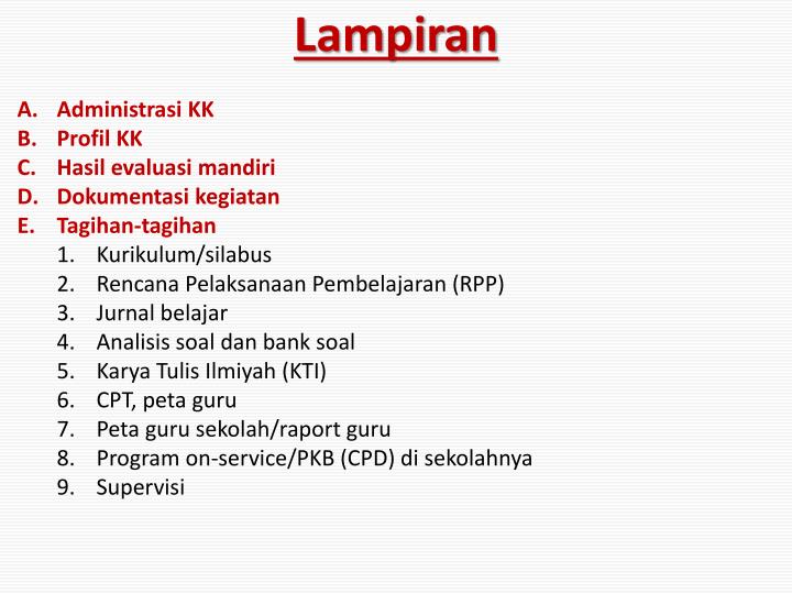 PPT - LAPORAN PELAKSANAAN KEGIATAN KEL. KERJA PowerPoint 