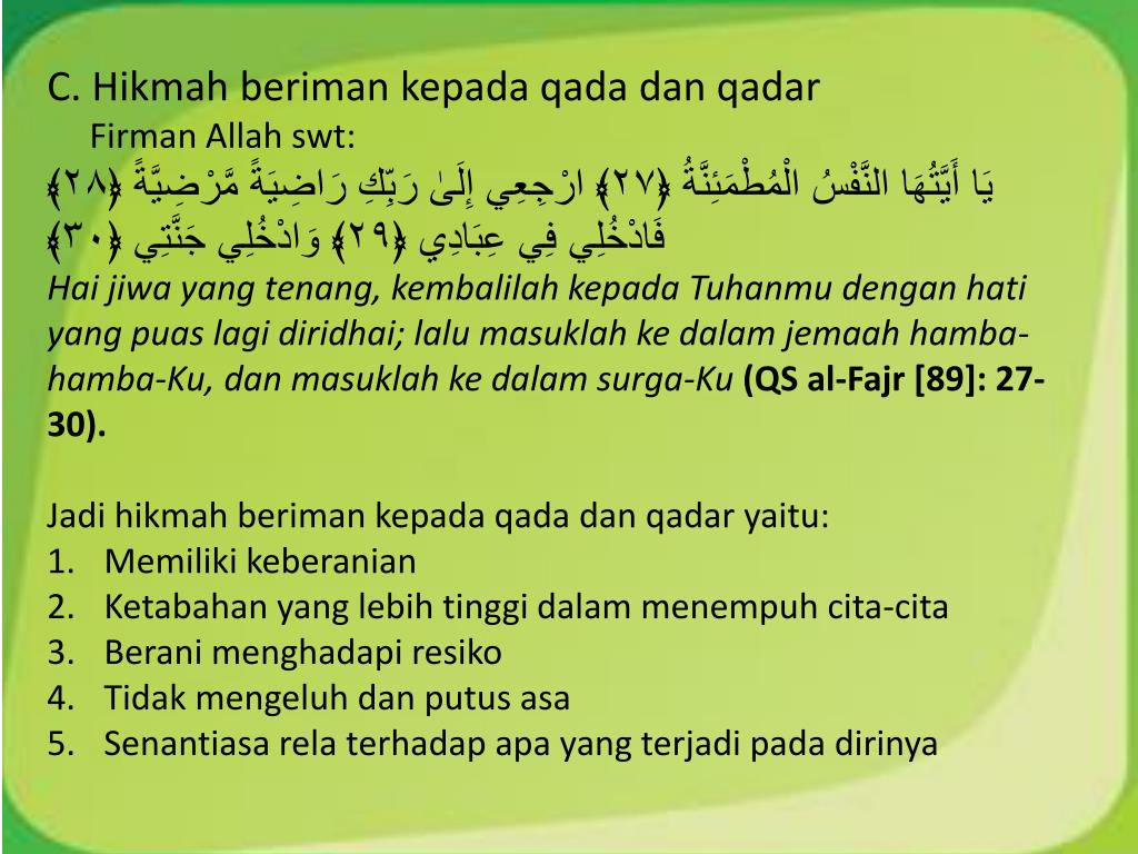 Maksud Qada Dan Qadar - rooftelas