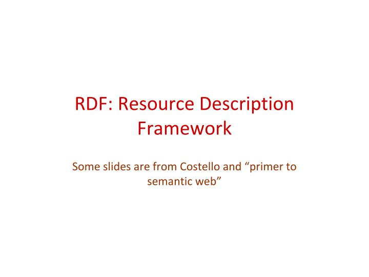 Ppt rdf resource description framework powerpoint presentation free