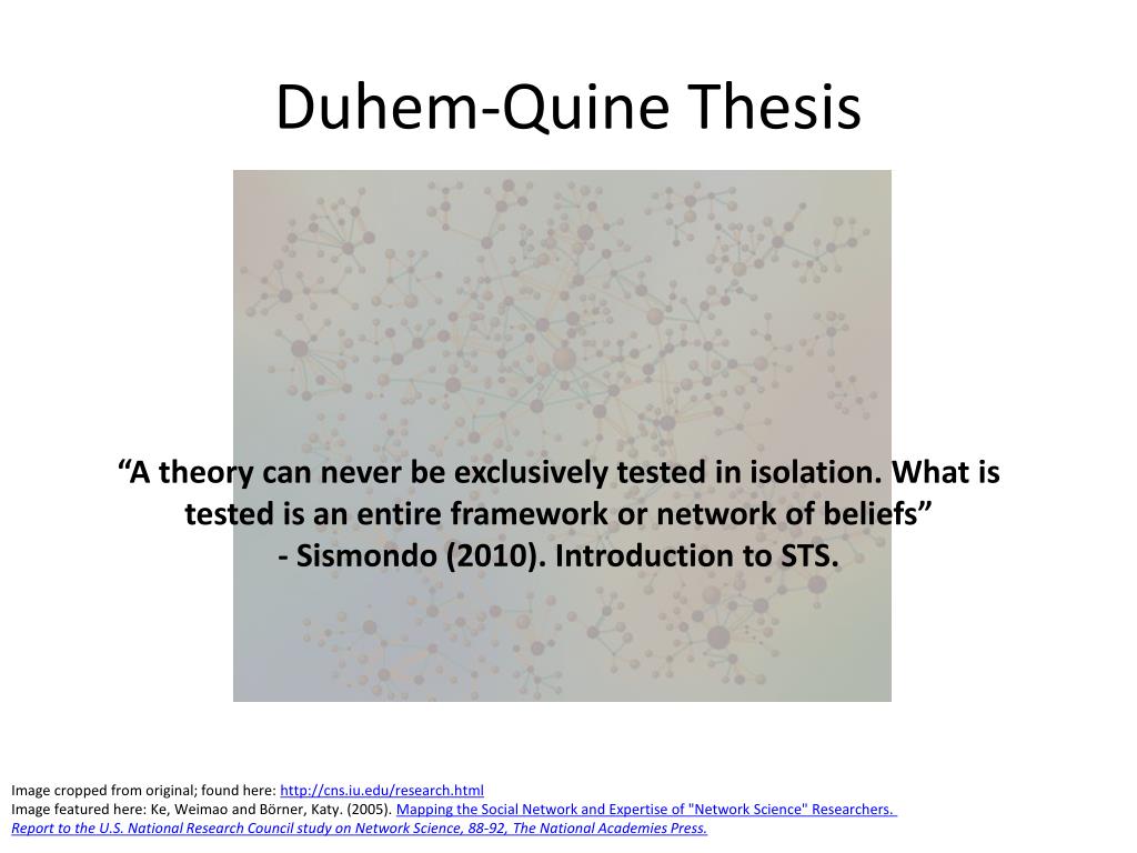 duhem quine thesis examples