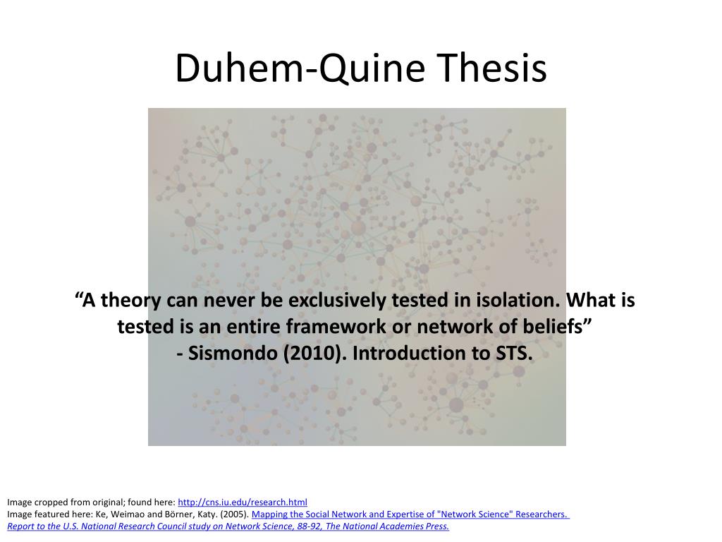 duhem quine thesis definition