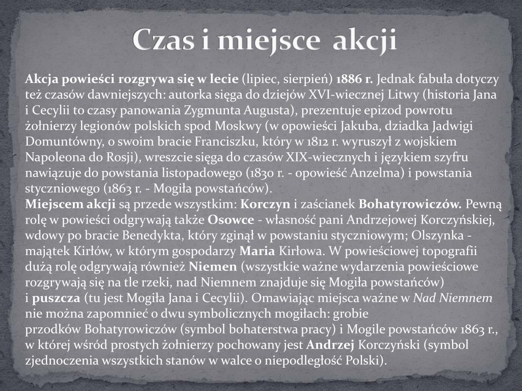 śmierć Pułkownika Czas I Miejsce Akcji PPT - „NAD NIEMNEM” PowerPoint Presentation, free download - ID:3443145