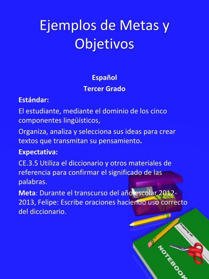 PPT Ejemplos de Metas y Objetivos PowerPoint Presentation, free
