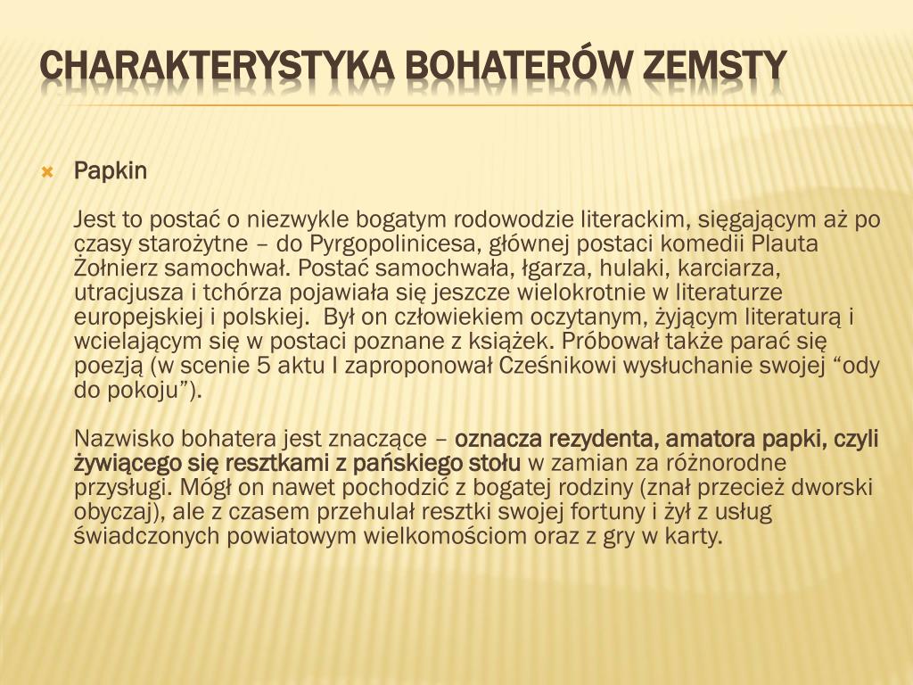 PPT - Zemsta Aleksander Fredro PowerPoint Presentation, free download -  ID:3444853