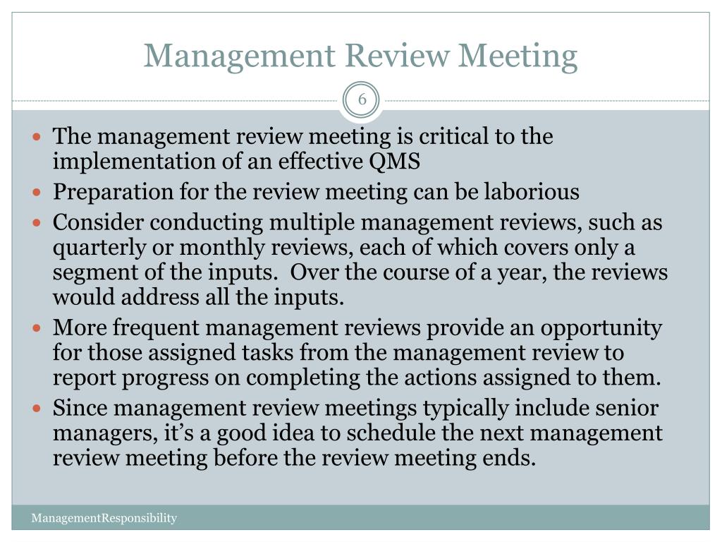 presentation for management review meeting