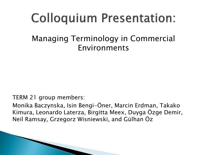 colloquium presentation examples