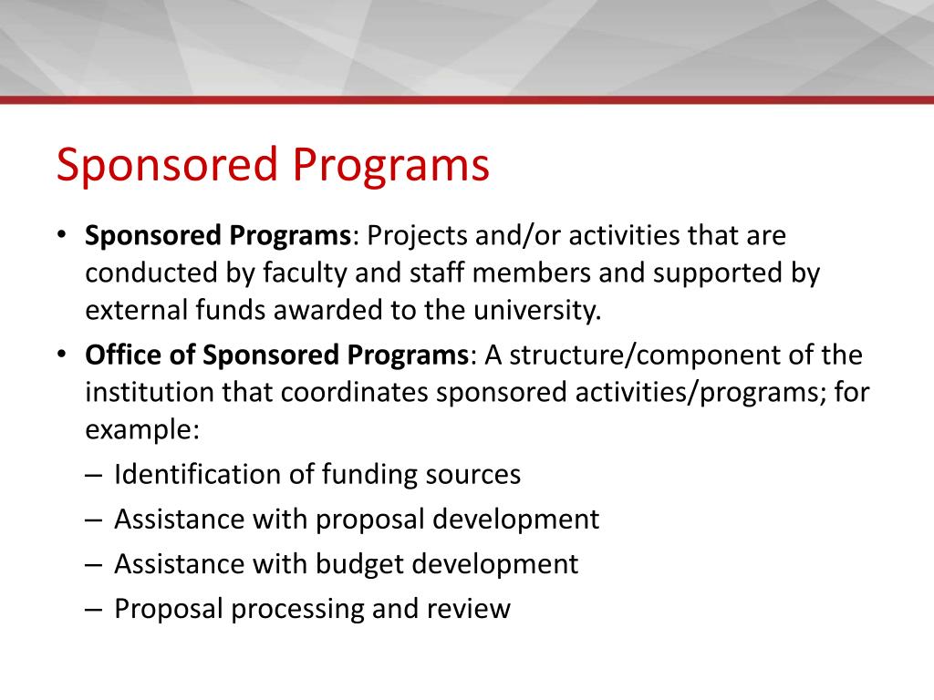 PPT - Establishing an Office of Research and Sponsored Programs ...