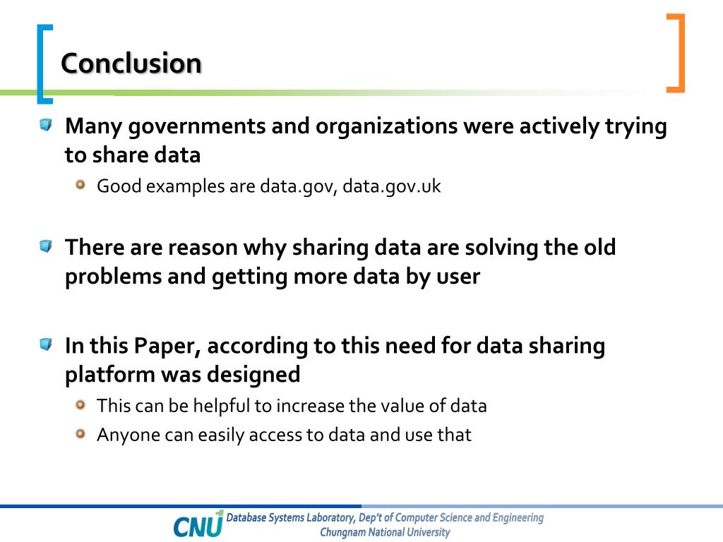 conclusion on presentation of data