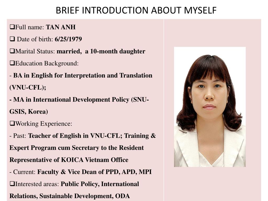 English myself. Brief Introduction myself. English teacher Introduction. About myself. About myself for teacher of English.