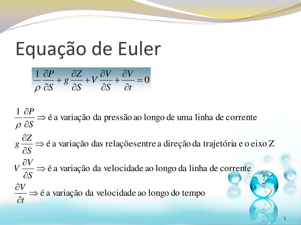 PPT - Equations of Fluid Mechanics: Euler and Bernoulli | Applications ...