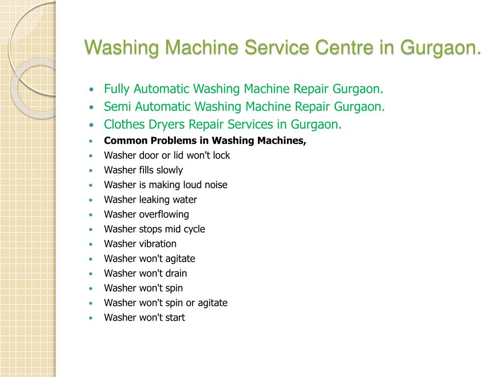 PPT washing machine repair gurgaon9212766866 PowerPoint Presentation
