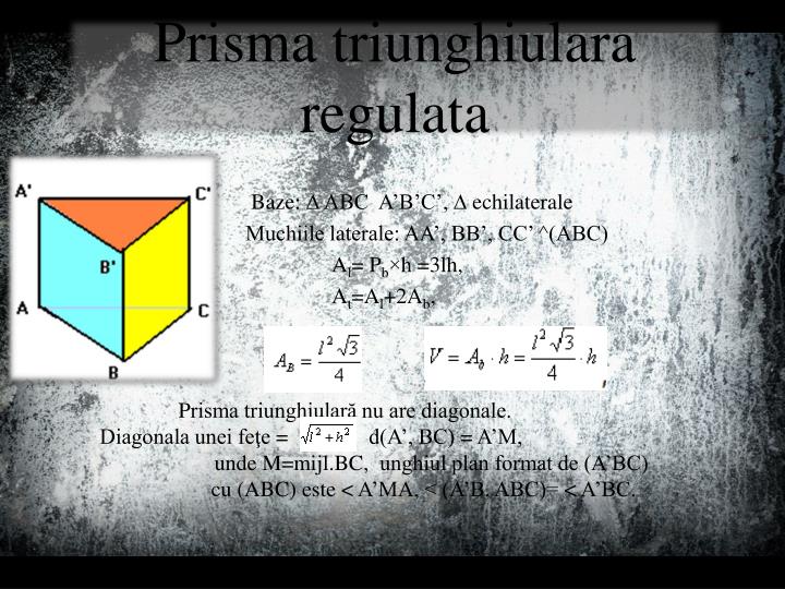 PPT - Prisma triunghiulara regulata PowerPoint Presentation, free download  - ID:3450472